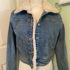 Denim Jacket with Sherpa Lining NWOT